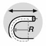 Min. bend radius, e-chain (factor)