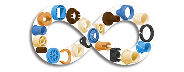 Đủ các loại bạc lót tùy chỉnh khác nhau được chế tạo bởi igus® theo các yêu cầu của bạn