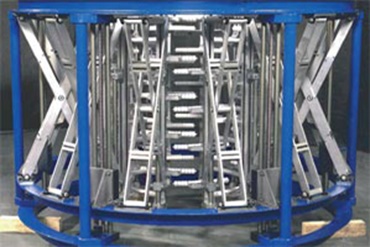 Calibration basket in a blown film line