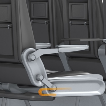 Nội thất máy bay: e-chain dùng trong ghế điều chỉnh ngang