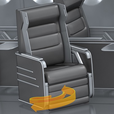Nội thất máy bay: e-chain dùng trong điều chỉnh ghế xoay